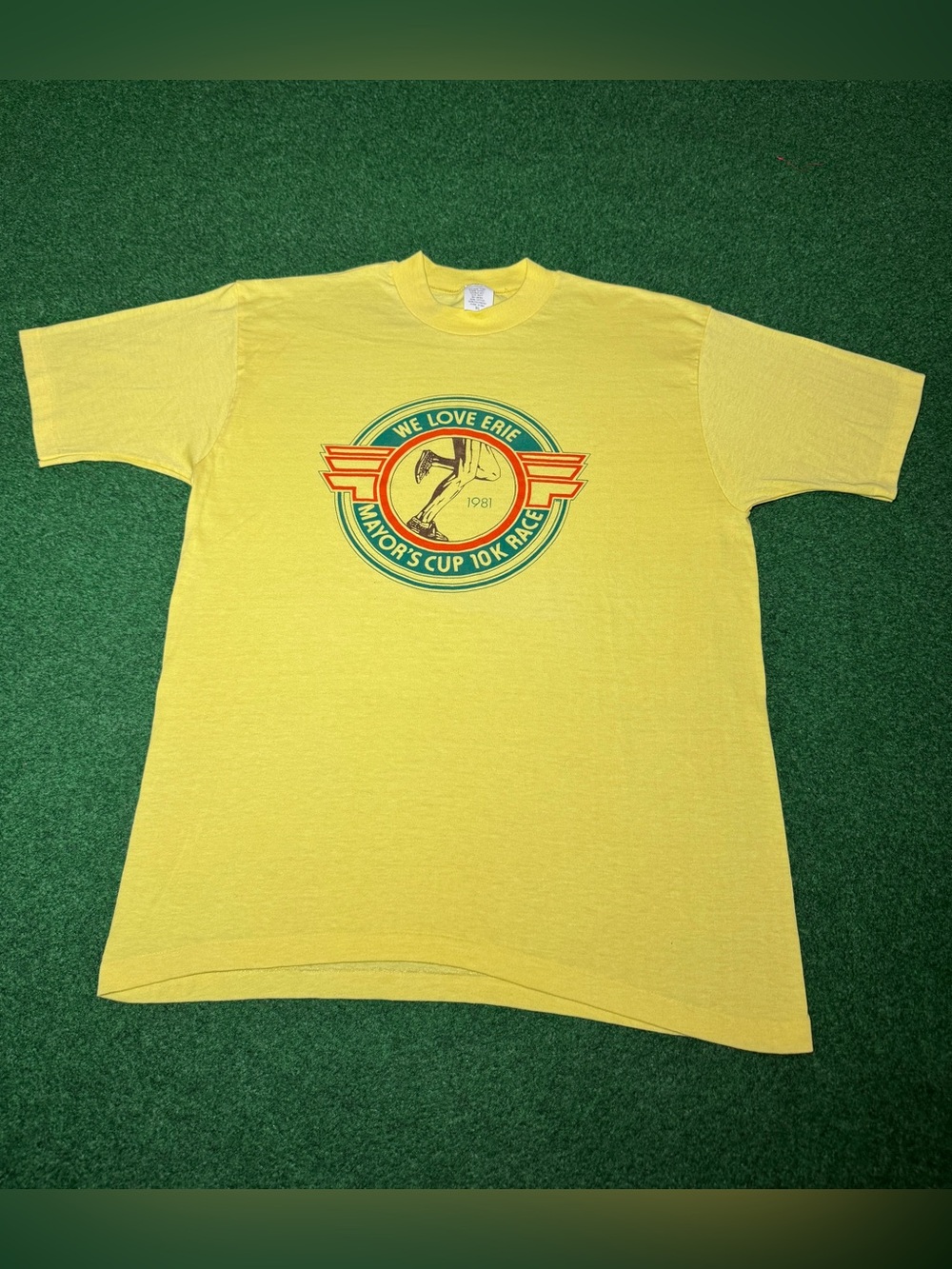 We Love Erie 10k Mayors Cup Vintage 80s L/XL Running Runner T Shirt